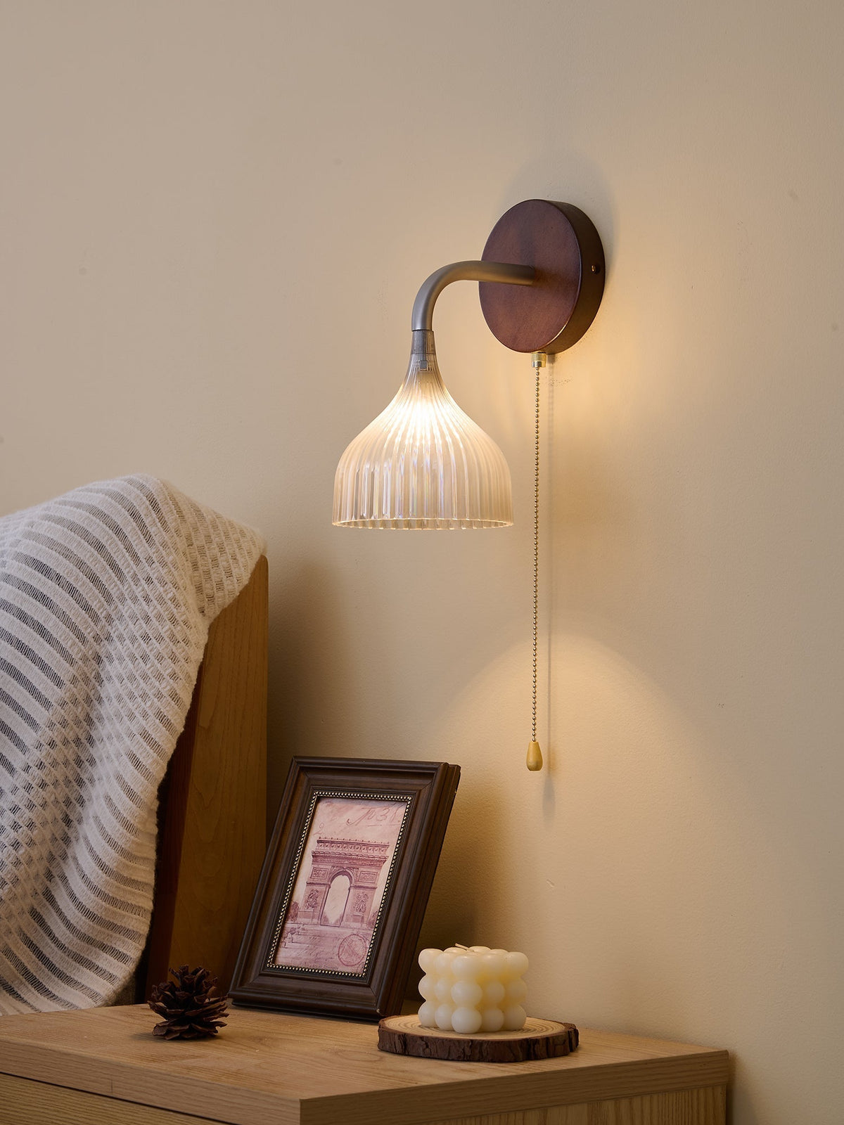 Cimararae Elegance lampada da parete in legno classico