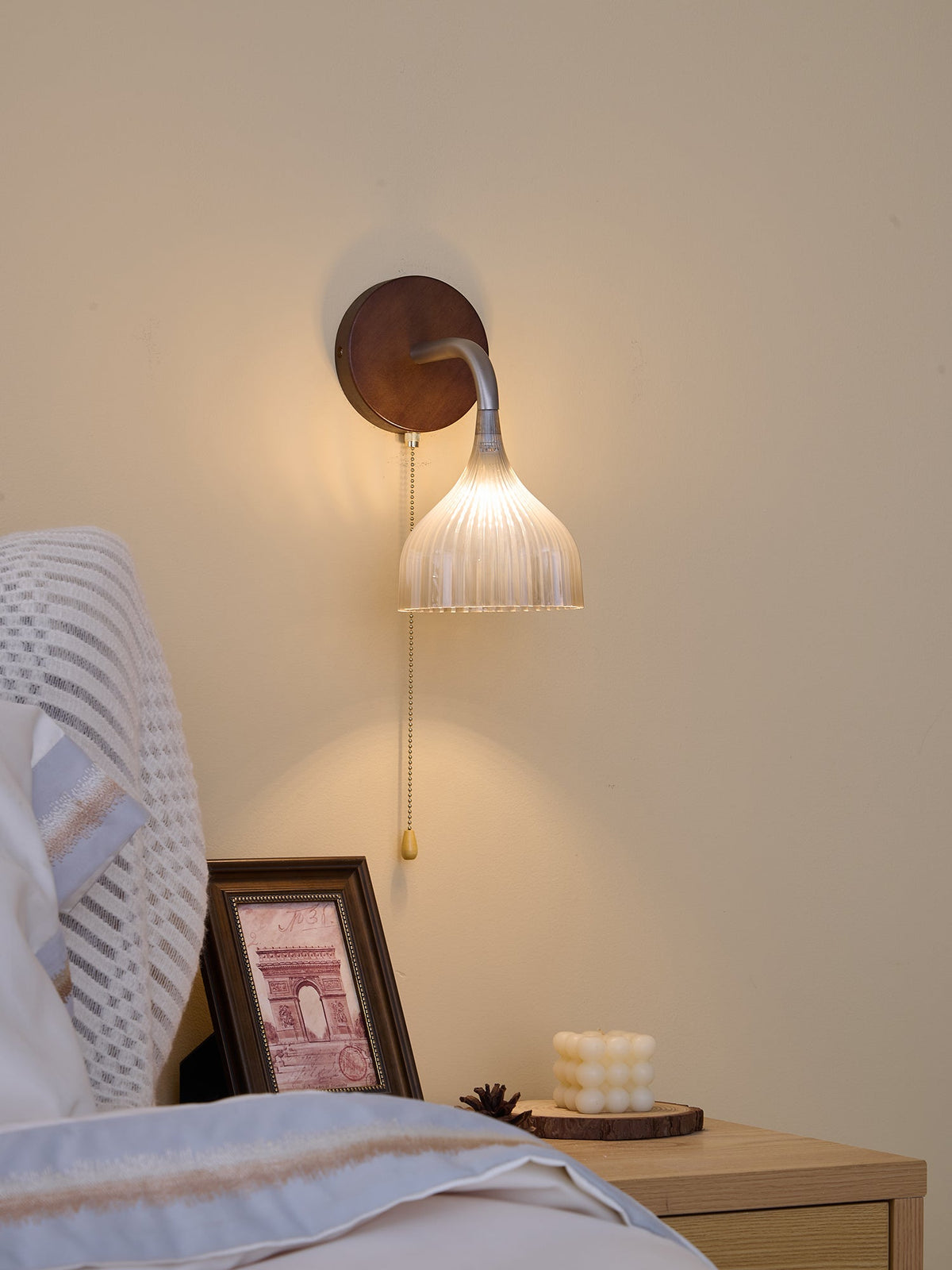 Cimararae Elegance lampada da parete in legno classico