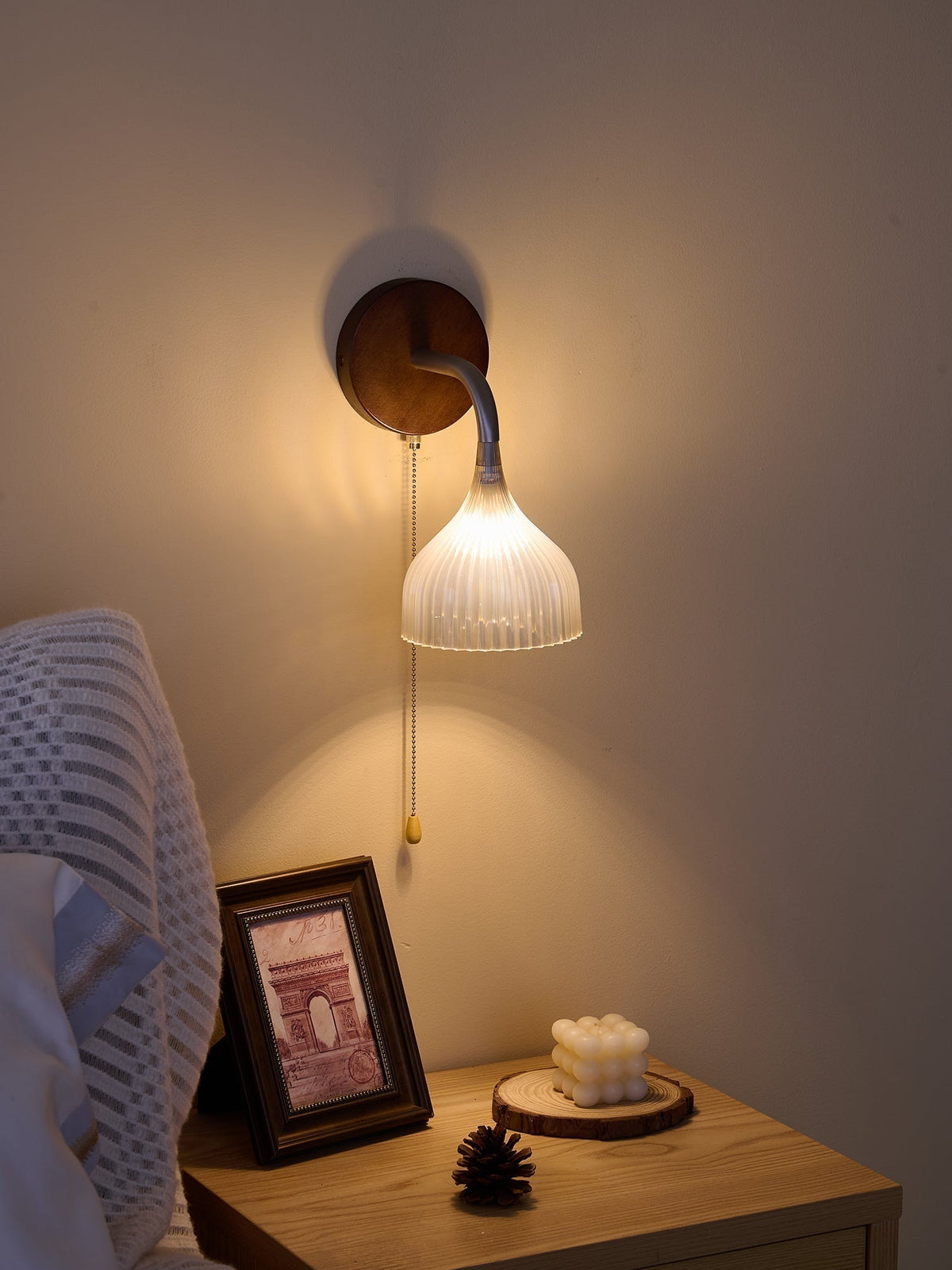 Cimararae Elegance lampada da parete in legno classico