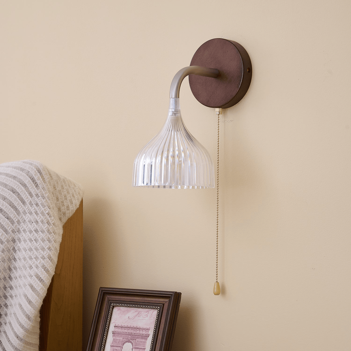 Cimararae Elegance lampada da parete in legno classico