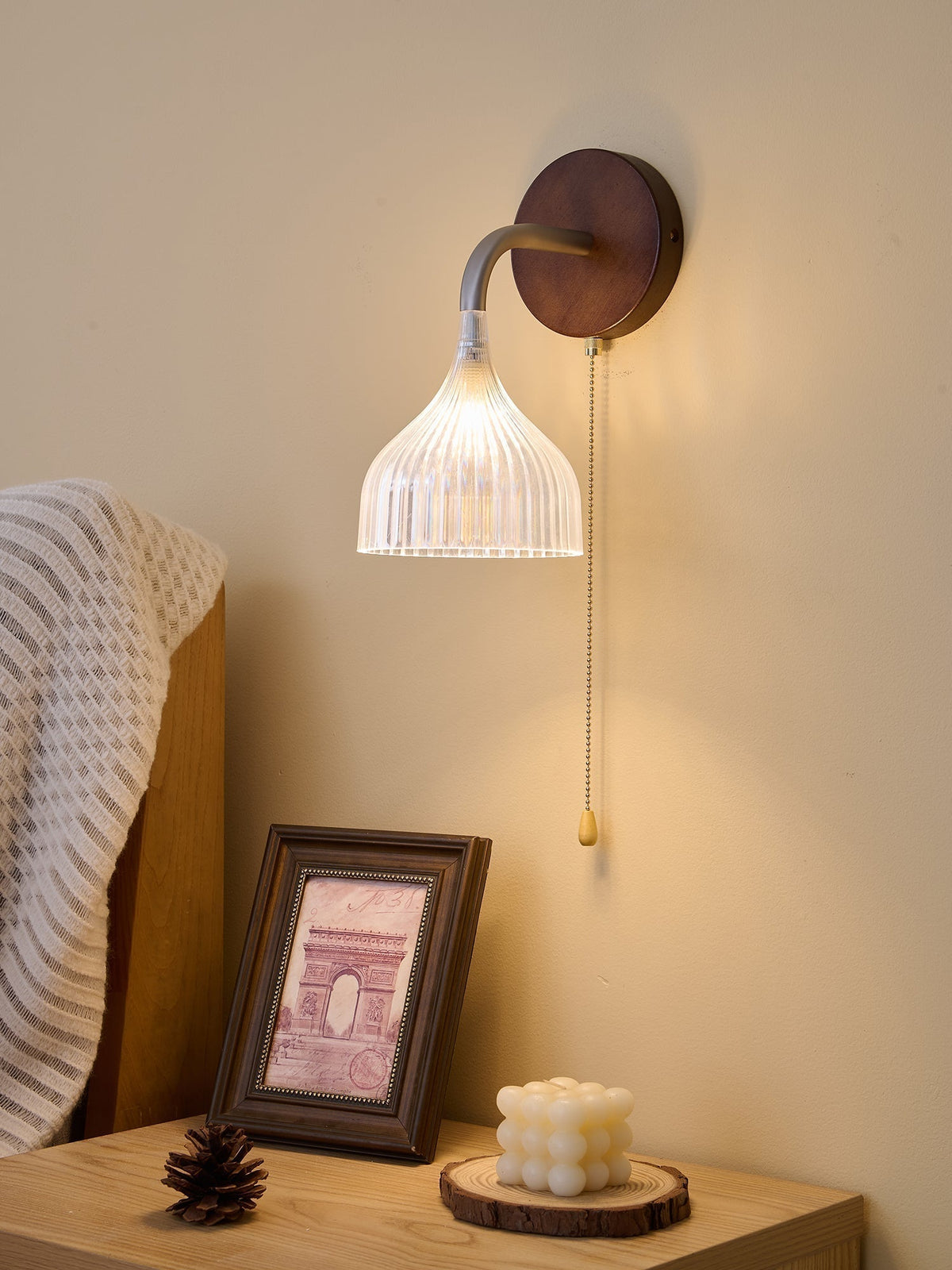 Cimararae Elegance lampada da parete in legno classico