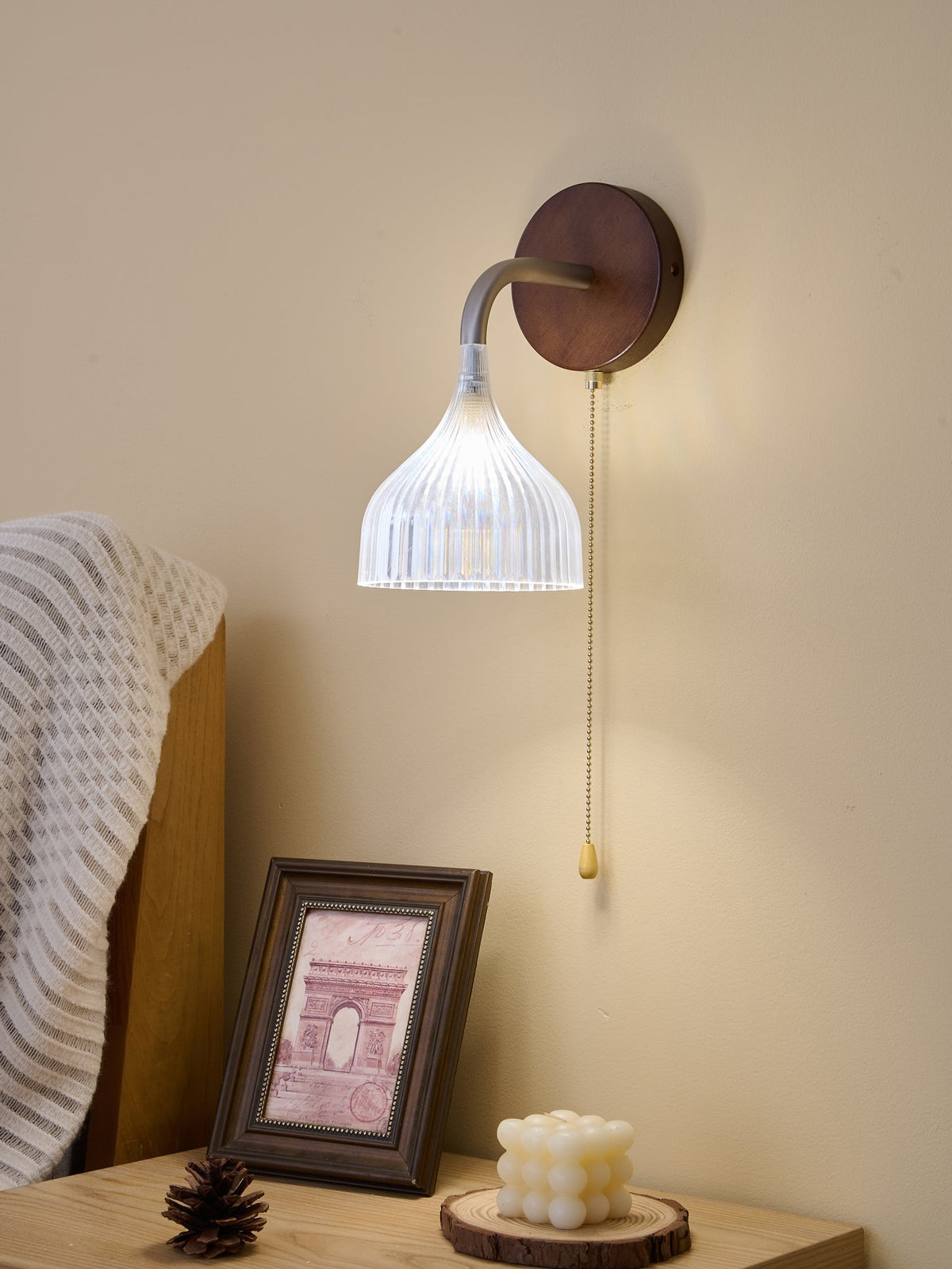 Cimararae Elegance lampada da parete in legno classico