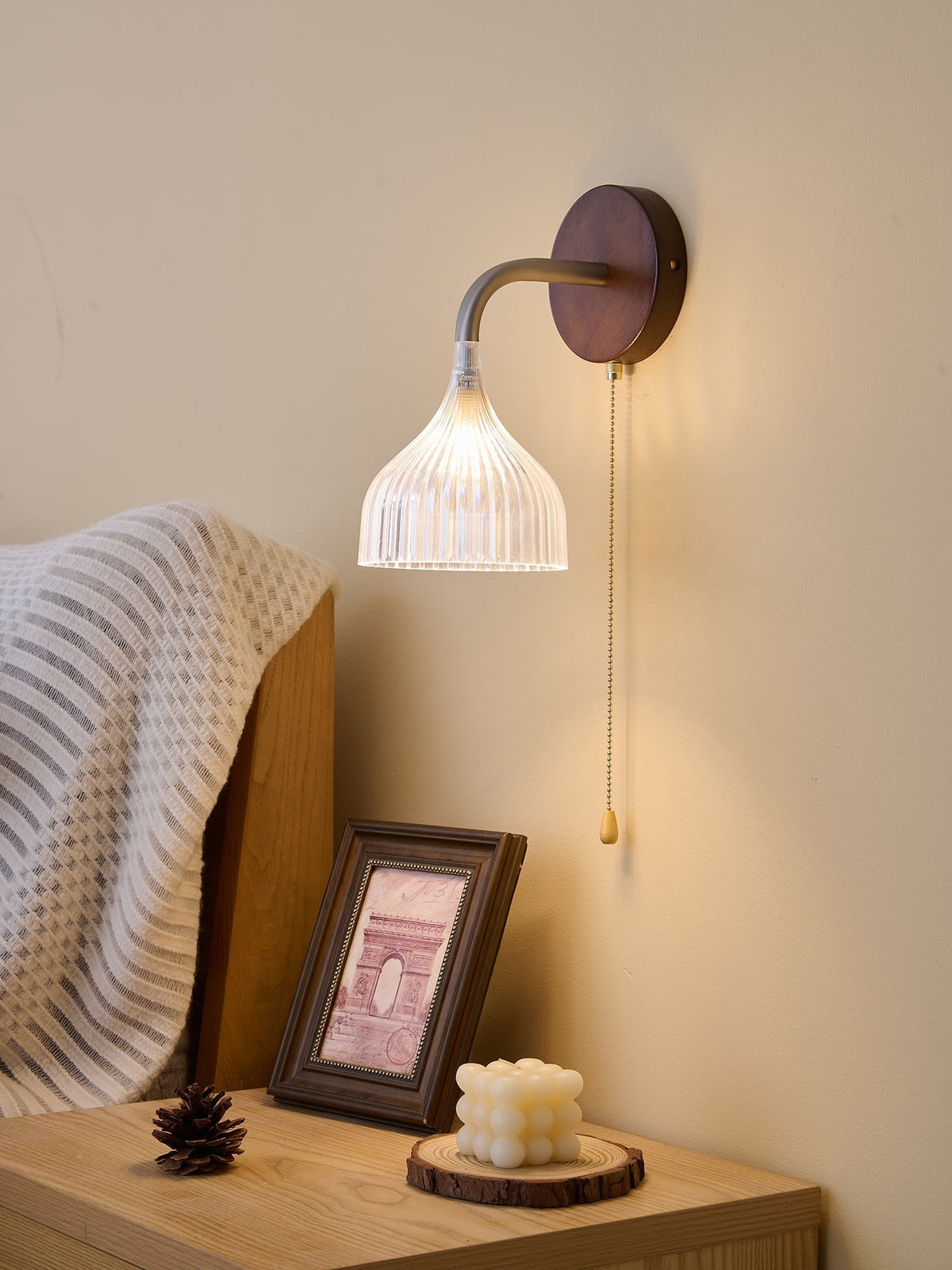 Cimararae Elegance lampada da parete in legno classico