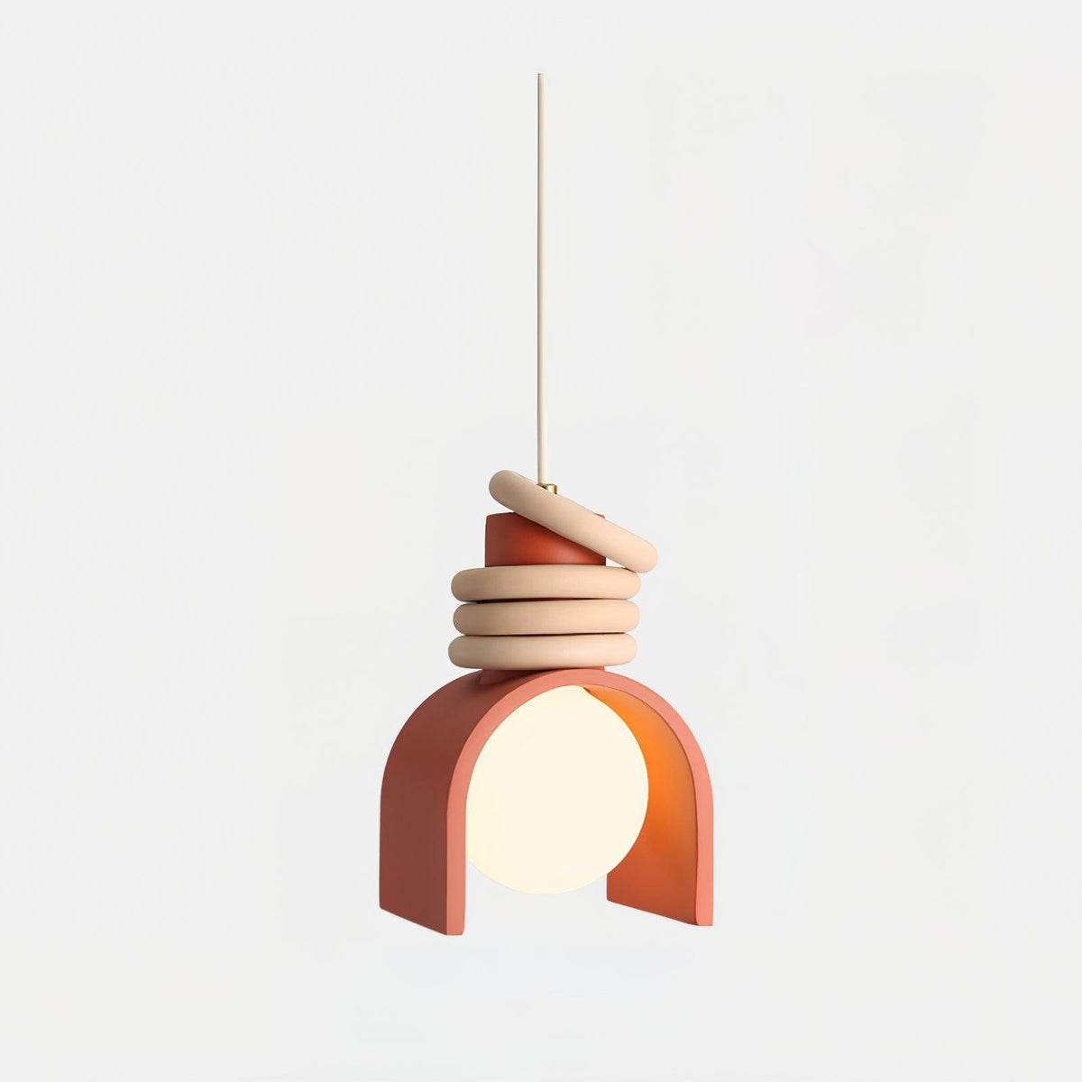 Lampada a sospensione con sfera in vetro per illuminare artisticamente le sale da pranzo