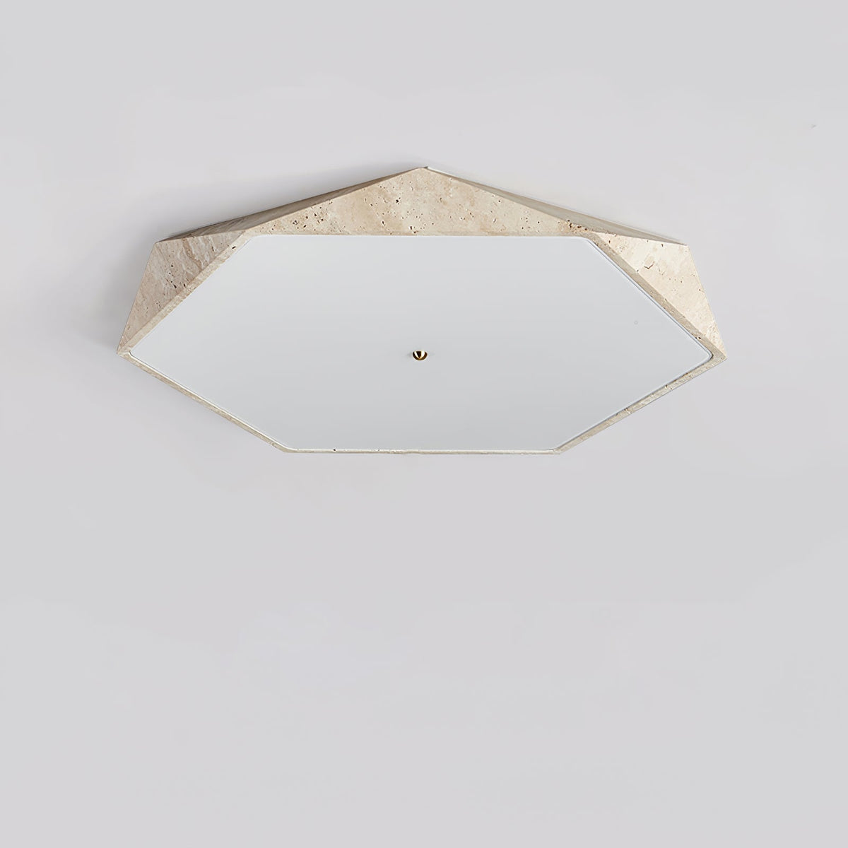 Hexagonal lampada da soffitto in travertino