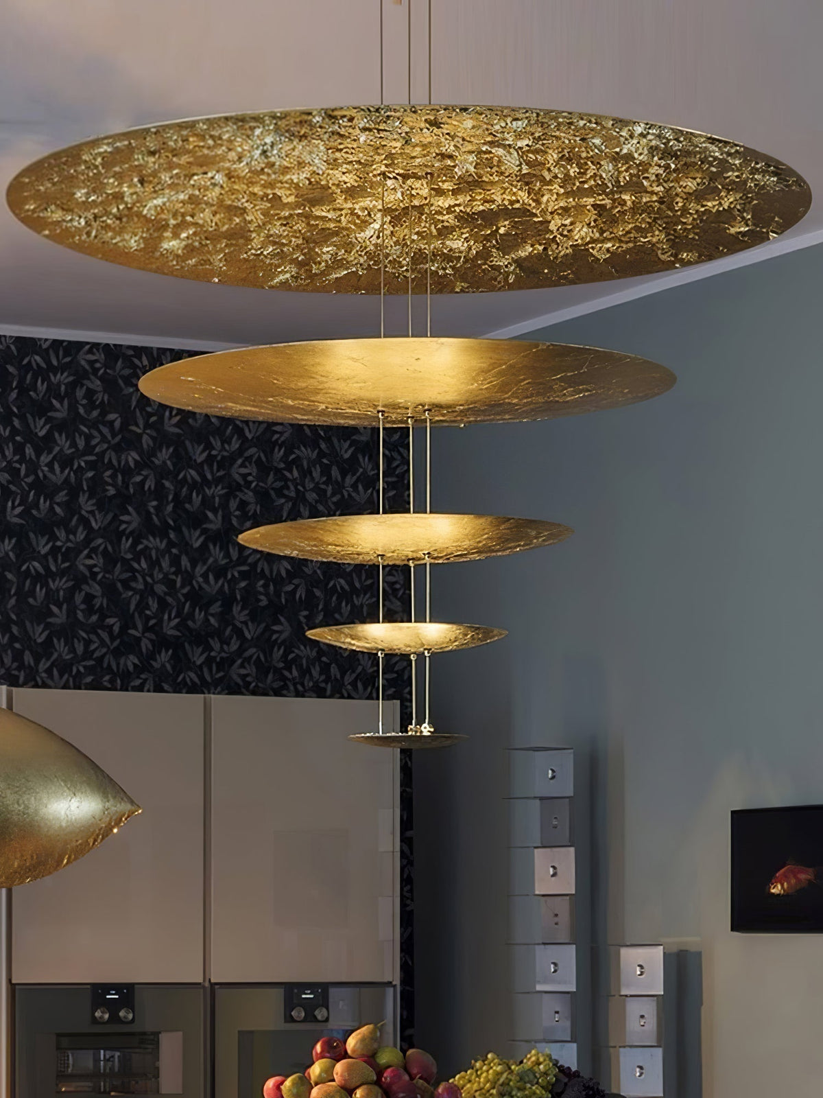 Phelion lampada a sospensione con foglia d'oro stratificata