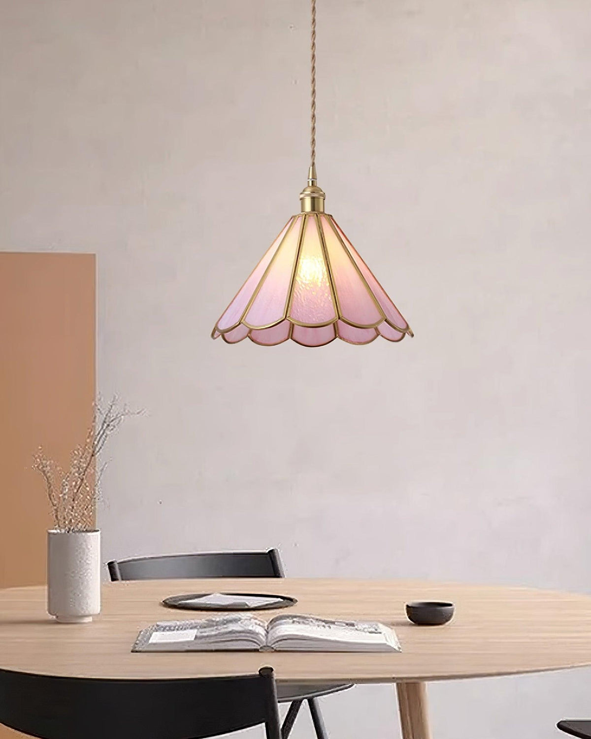 Lione lampada a sospensione in vetro colorato rosa