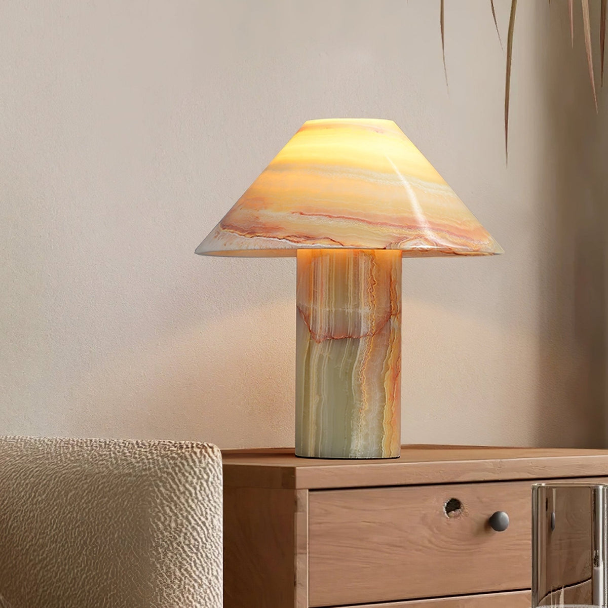 Velalelia vintage lampada da tavolo in giada