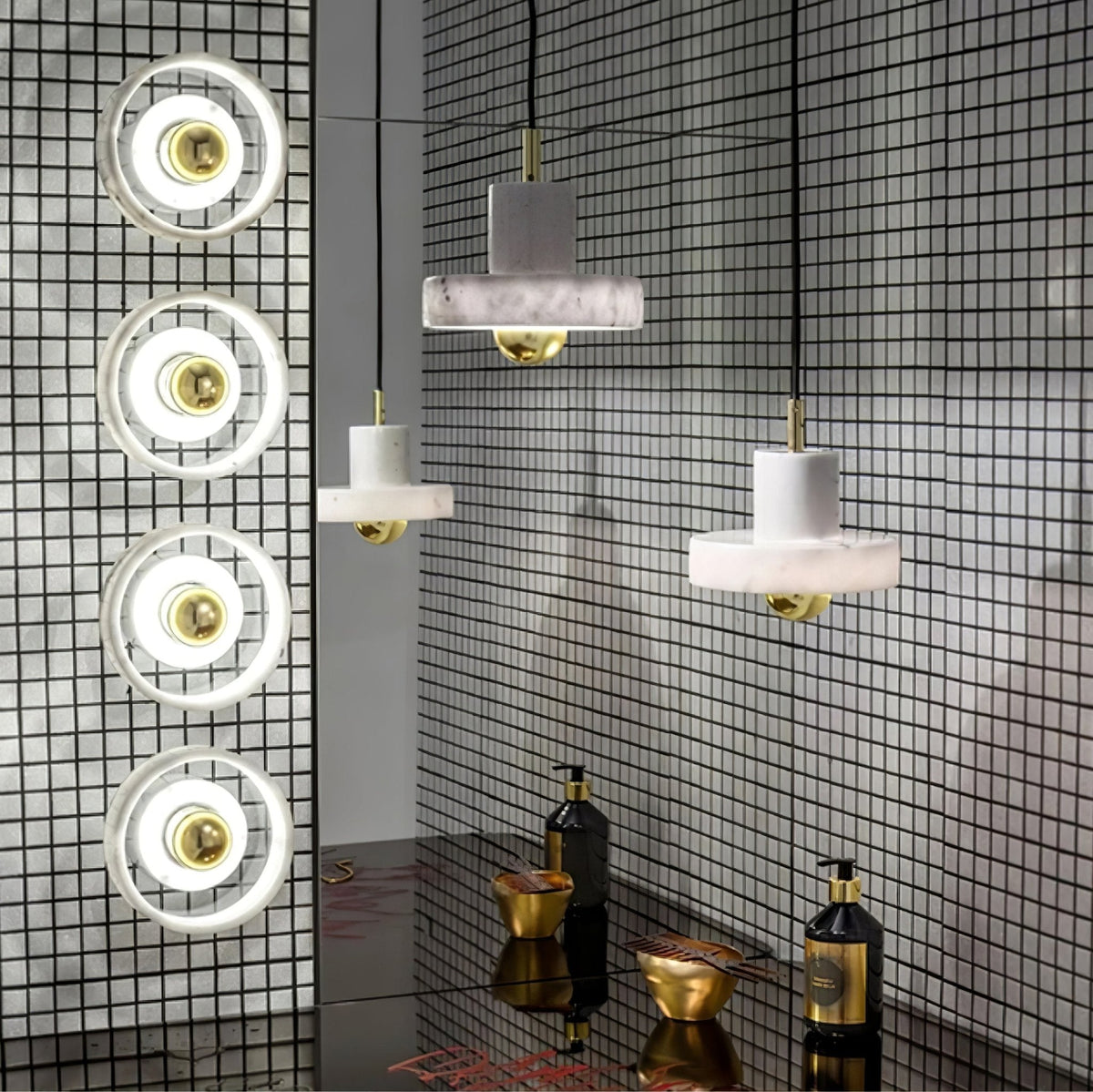 Cunorora lampada a sospensione Premium Nordic Art Aura in marmo