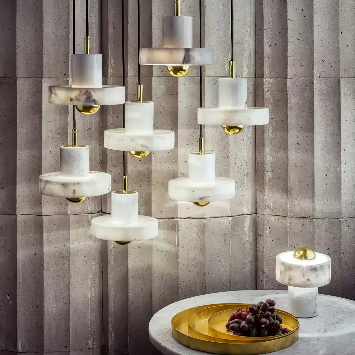 Cunorora lampada a sospensione Premium Nordic Art Aura in marmo