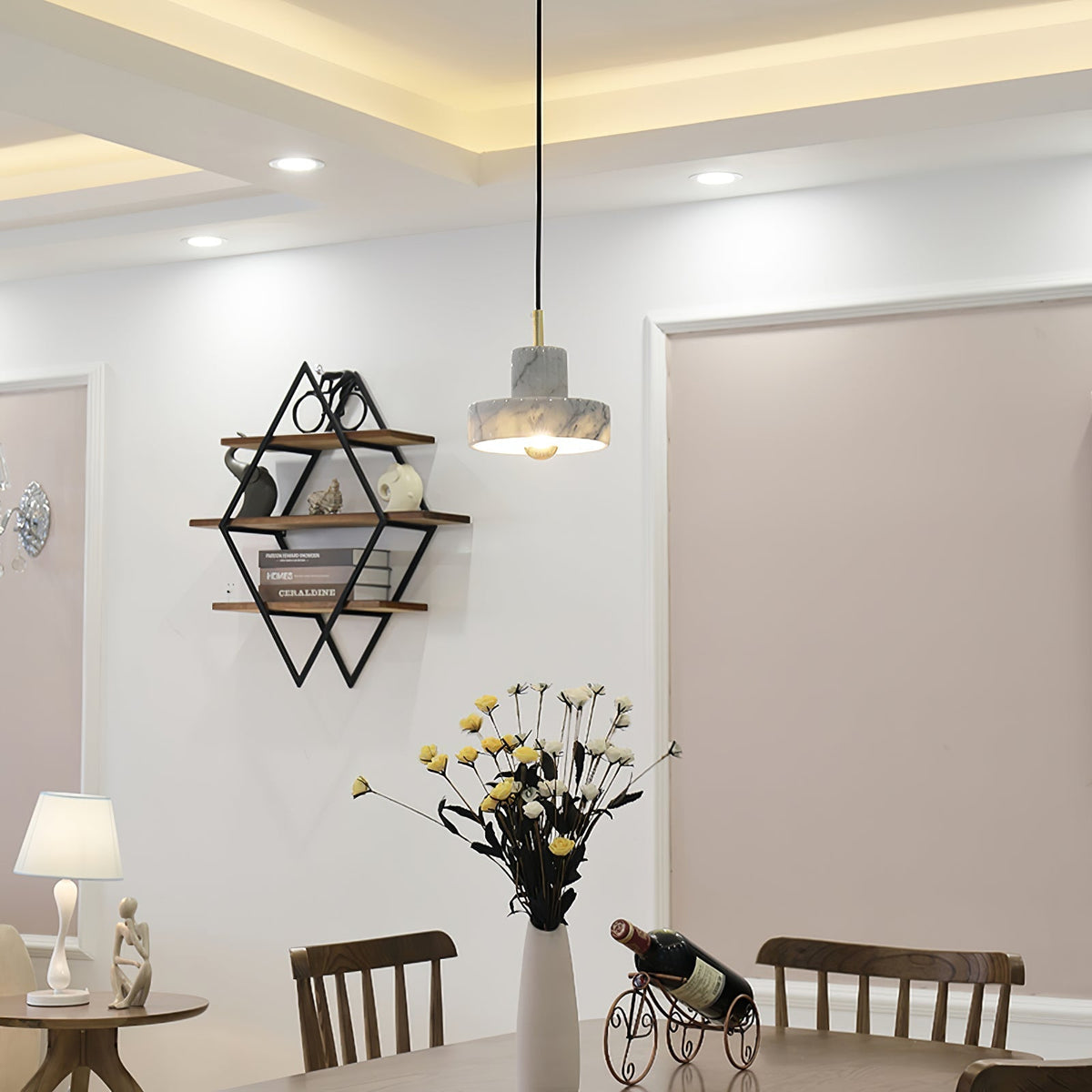 Cunorora lampada a sospensione Premium Nordic Art Aura in marmo