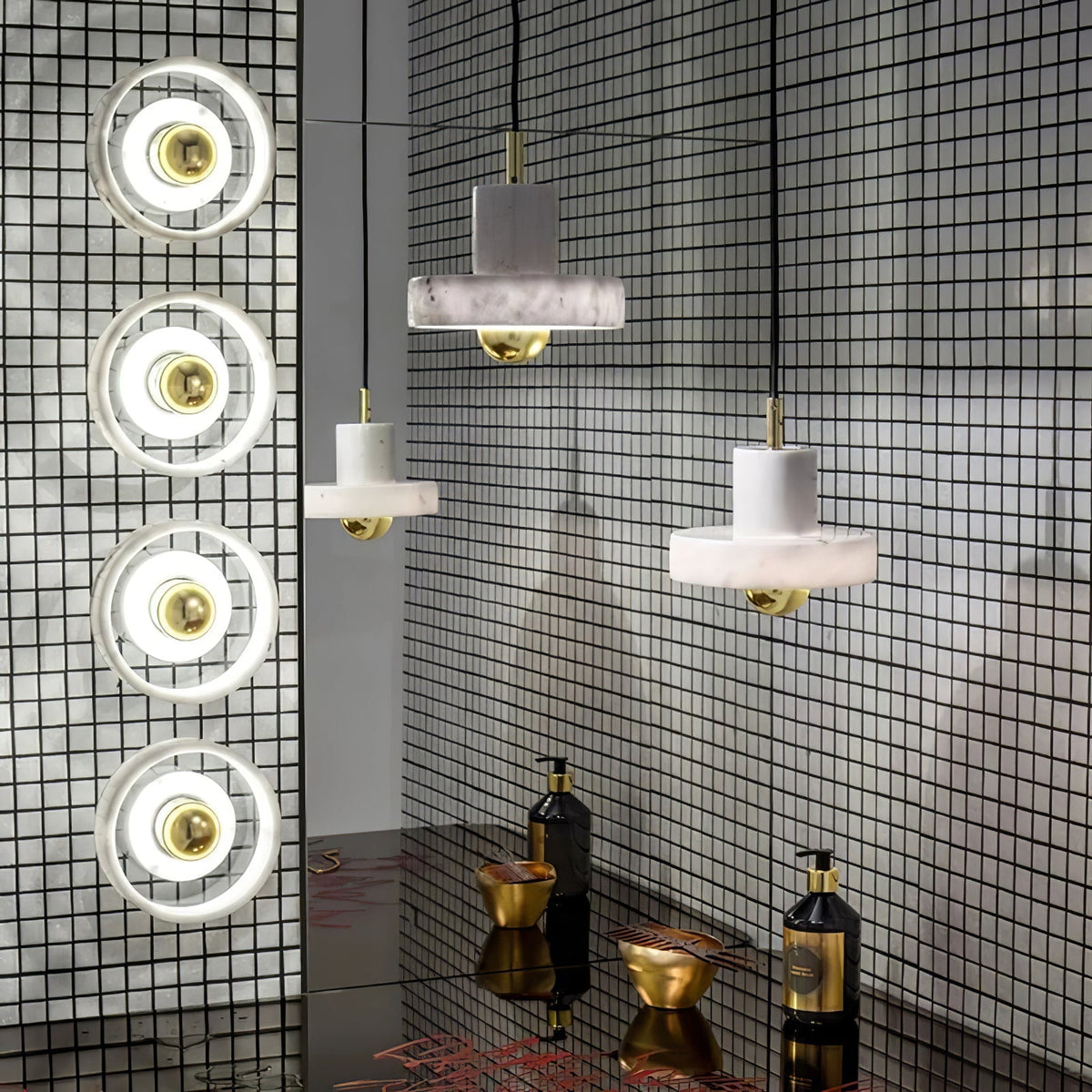 Cunorora lampada a sospensione Premium Nordic Art Aura in marmo