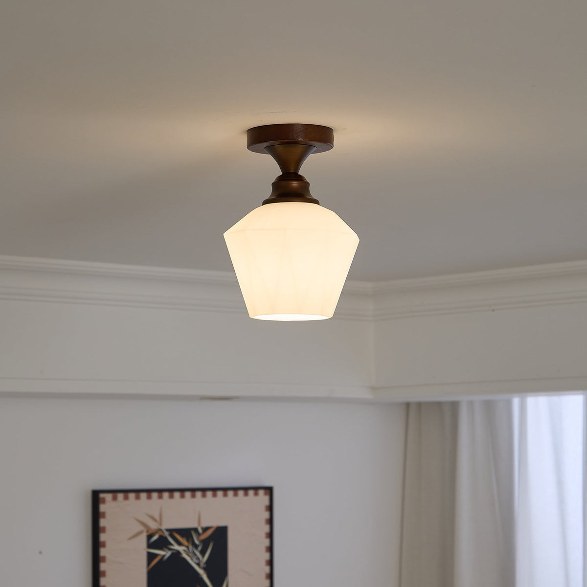 Alveneth lampada da soffitto in vetro artistico nordico premium