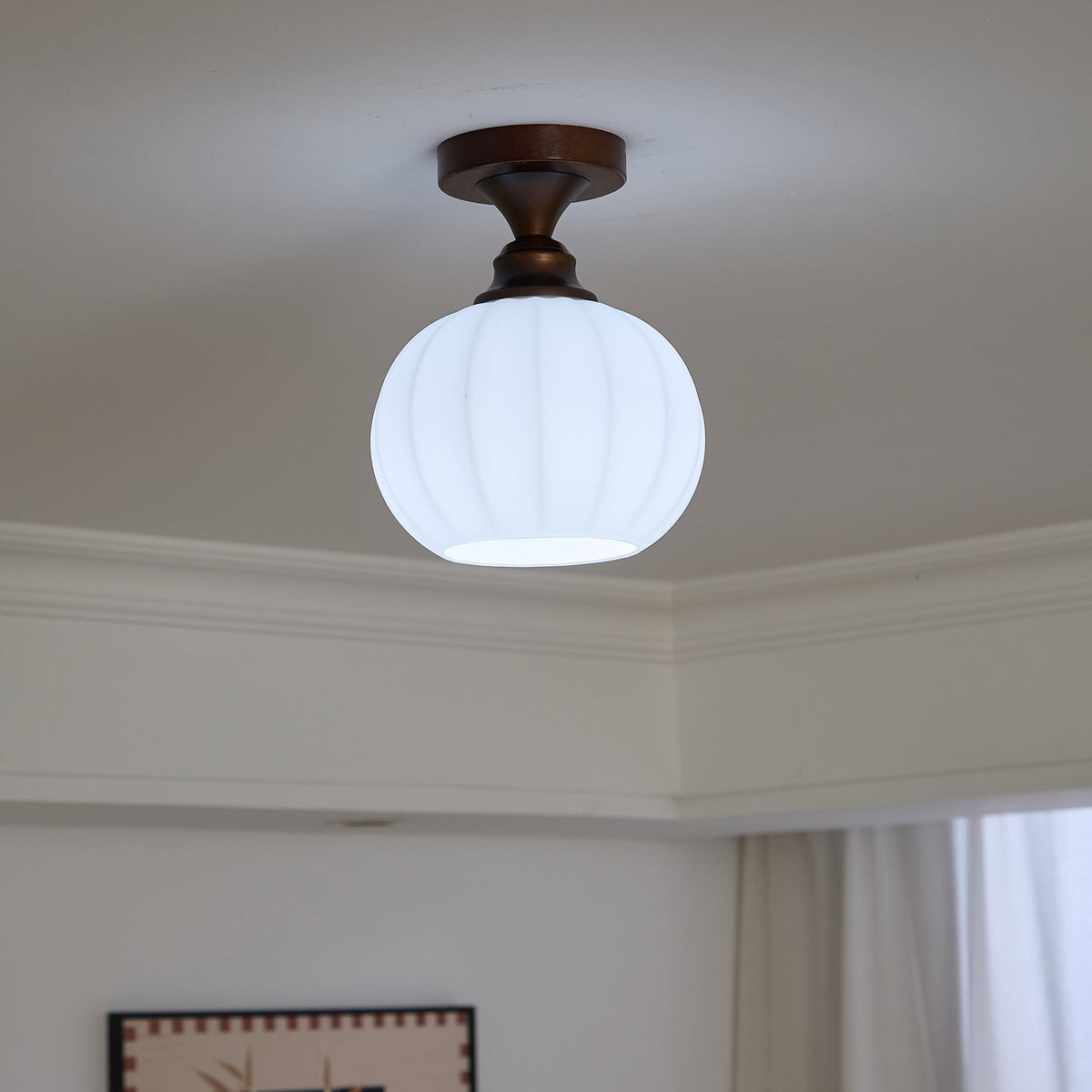 Alveneth lampada da soffitto in vetro artistico nordico premium