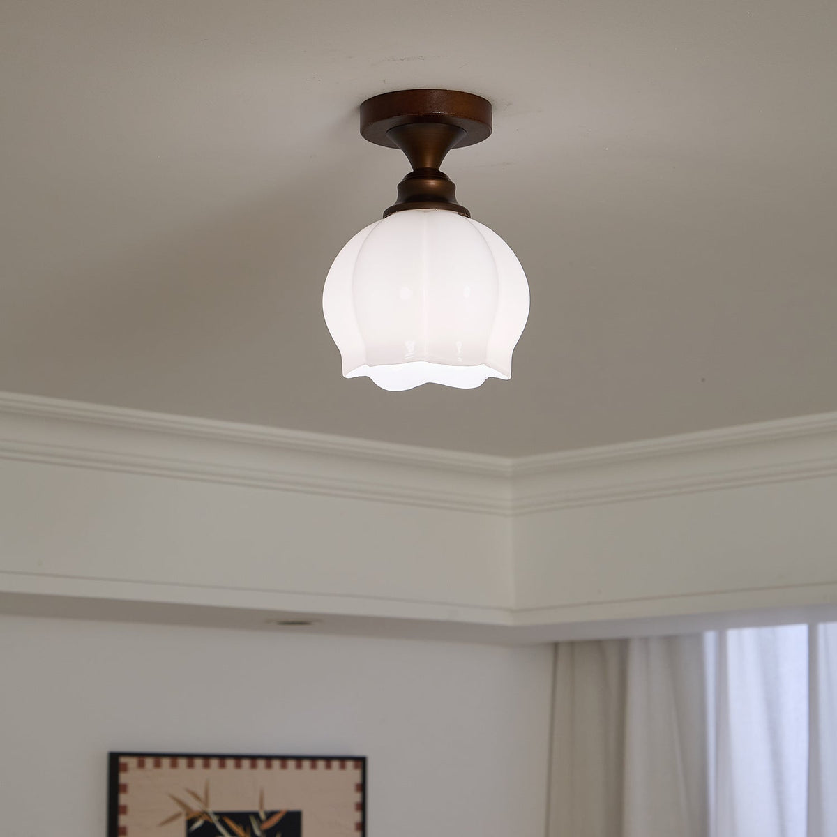 Alveneth lampada da soffitto in vetro artistico nordico premium