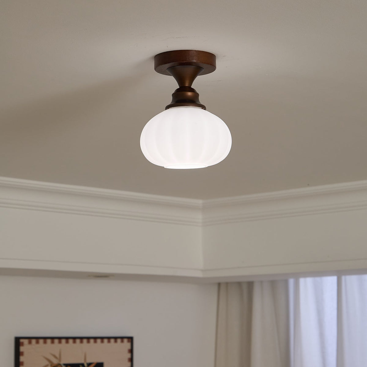 Alveneth lampada da soffitto in vetro artistico nordico premium