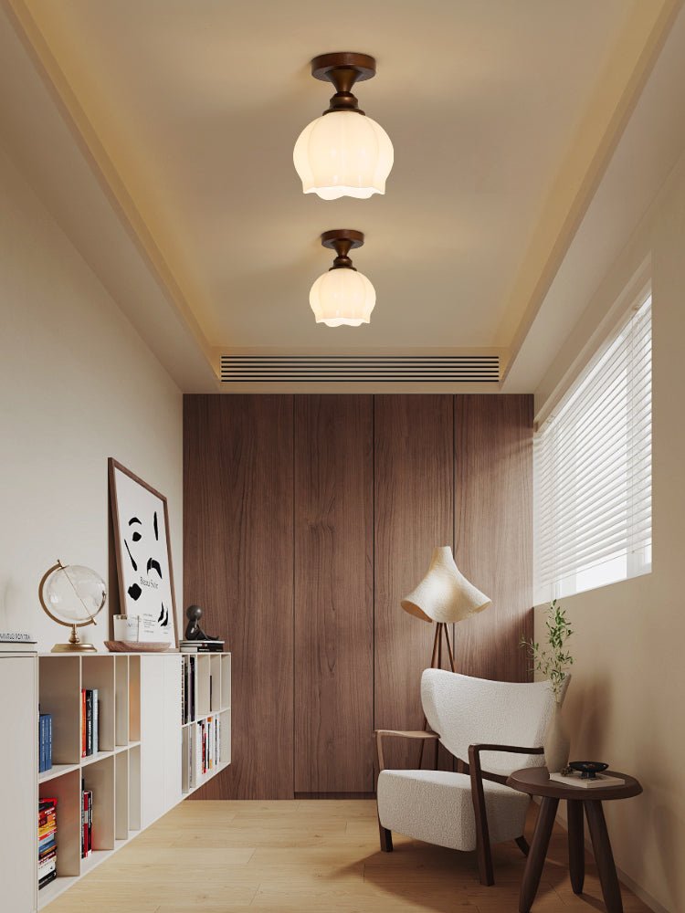 Alveneth lampada da soffitto in vetro artistico nordico premium