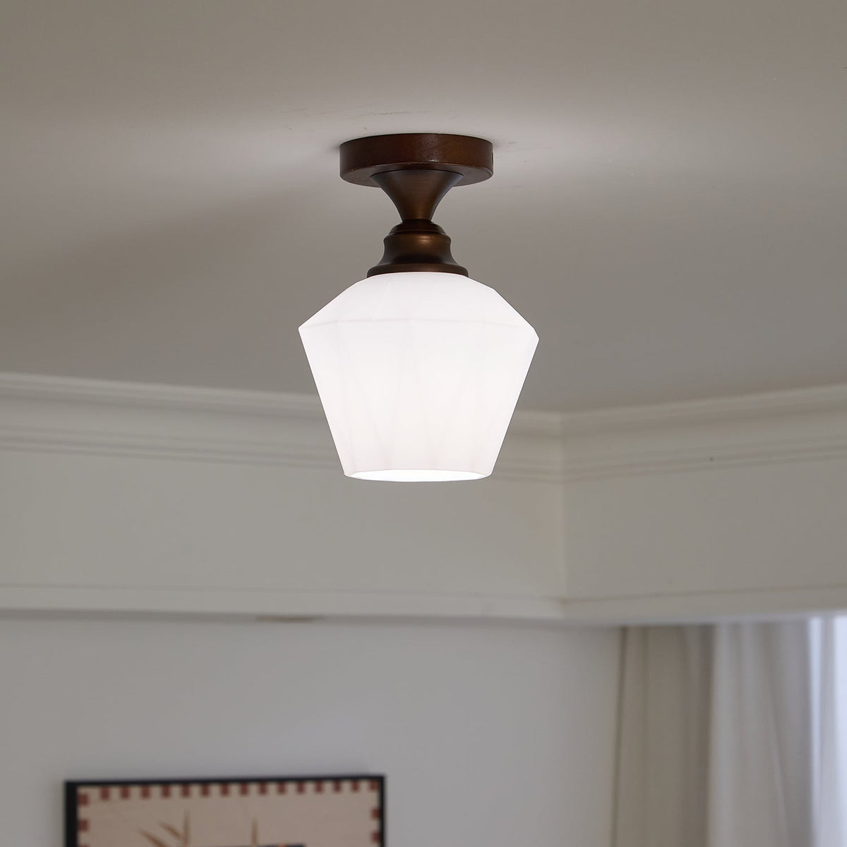 Alveneth lampada da soffitto in vetro artistico nordico premium