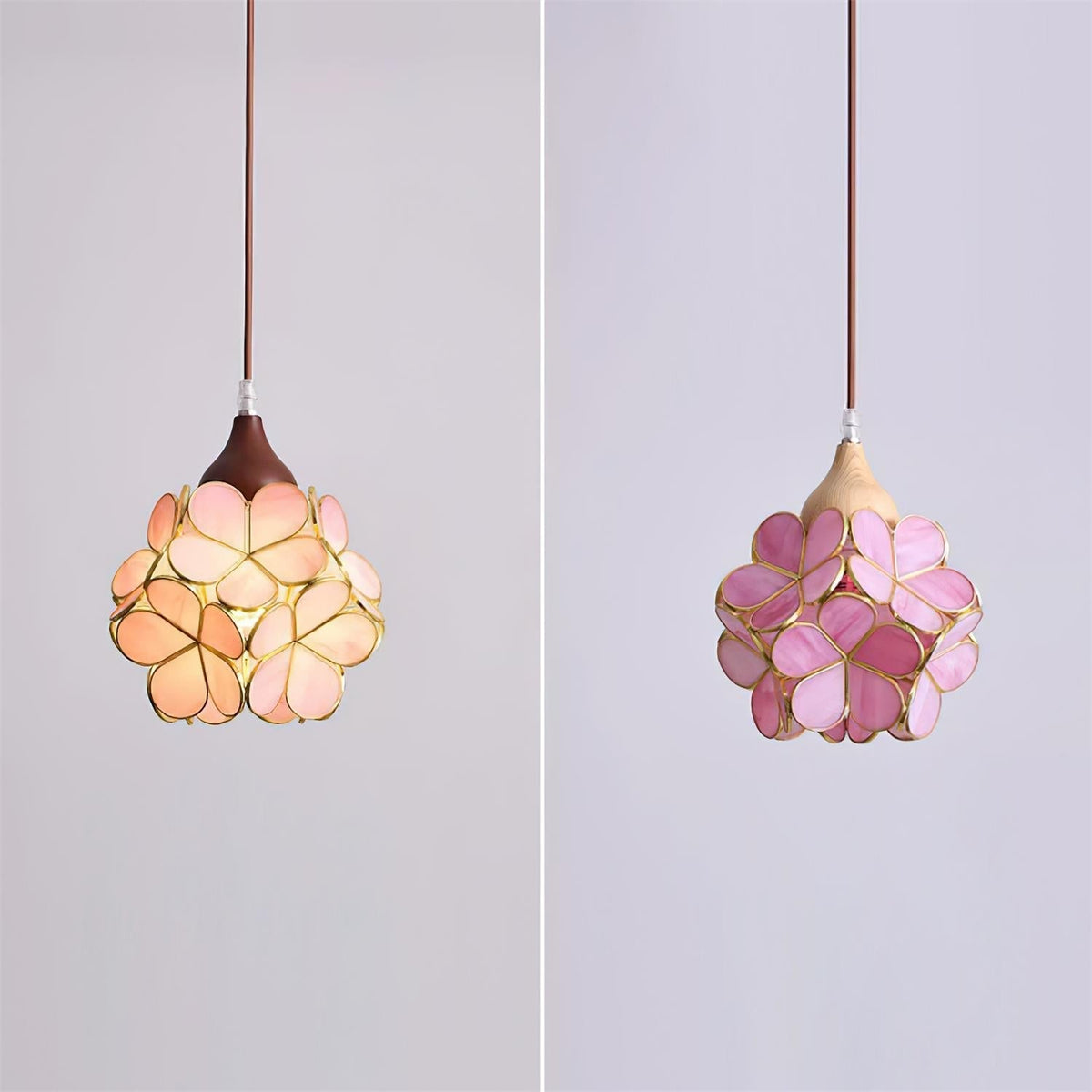 Velina lampada a sospensione Petal Rosa floreale