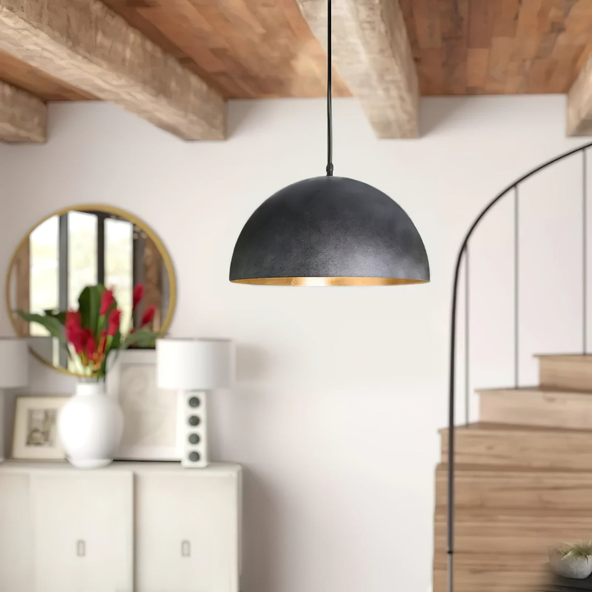 Renorira lampada a sospensione con Paralume a Cupola per sala da pranzo