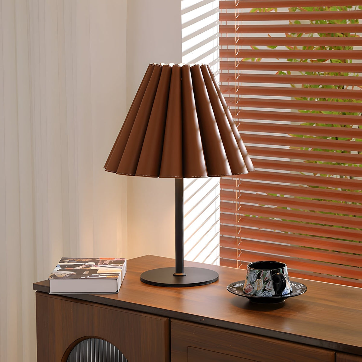 Laurel lampada da tavolo in Pelle Color Tan