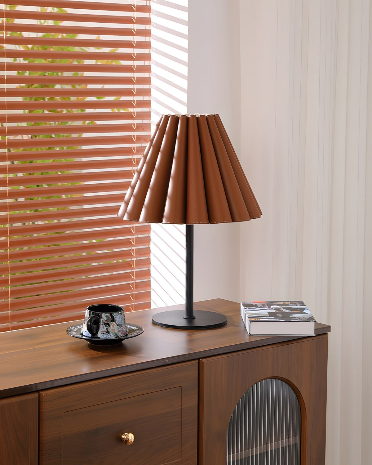 Laurel lampada da tavolo in Pelle Color Tan
