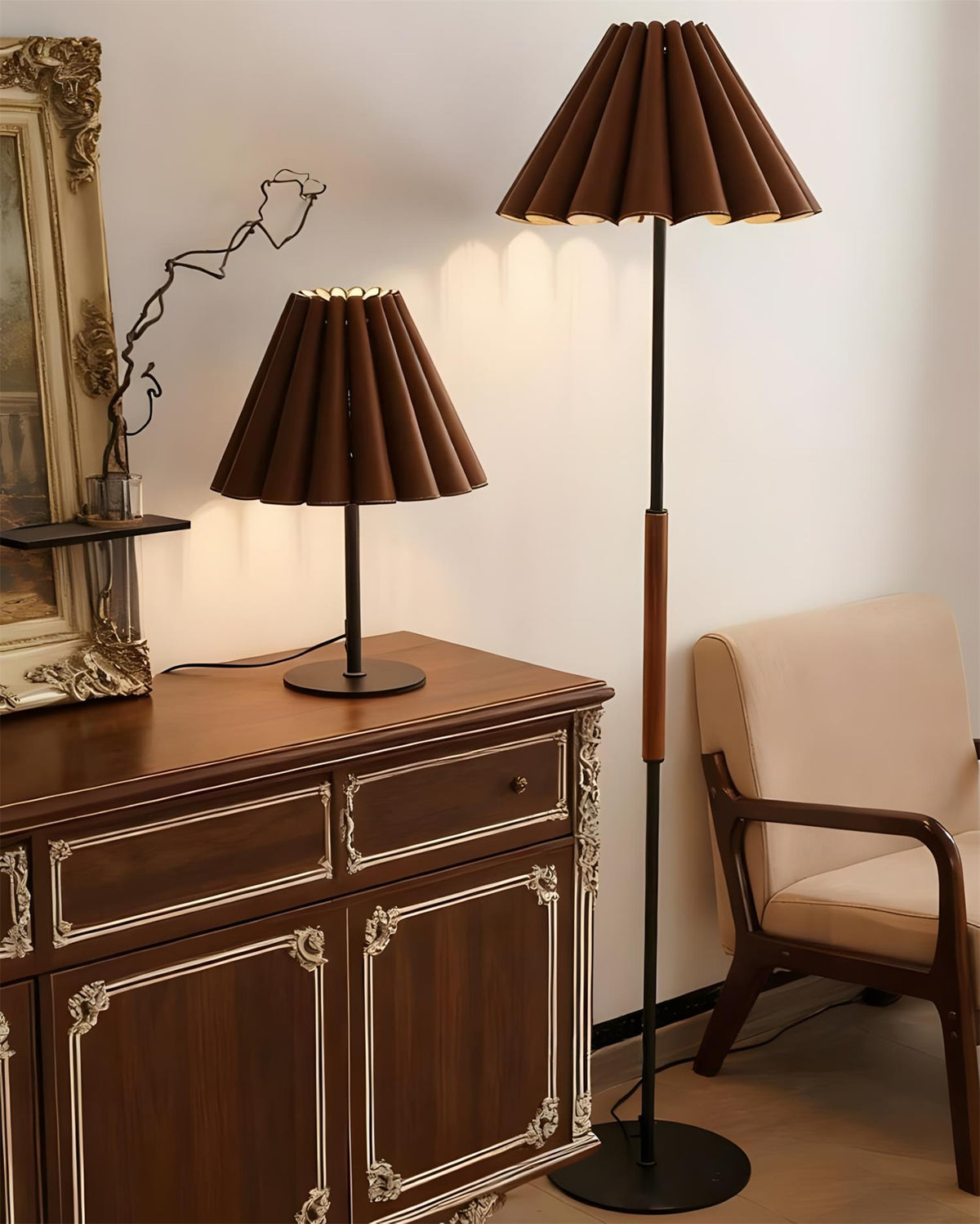 Laurel lampada da tavolo in Pelle Color Tan