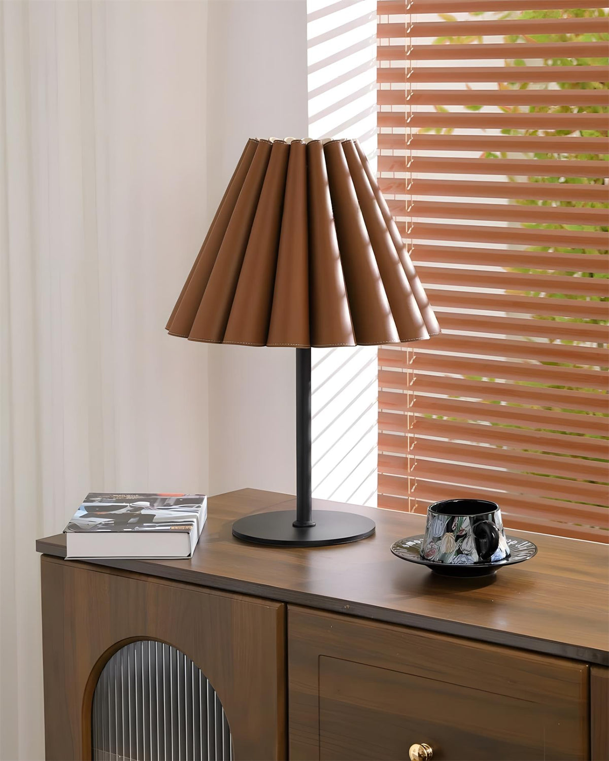 Laurel lampada da tavolo in Pelle Color Tan