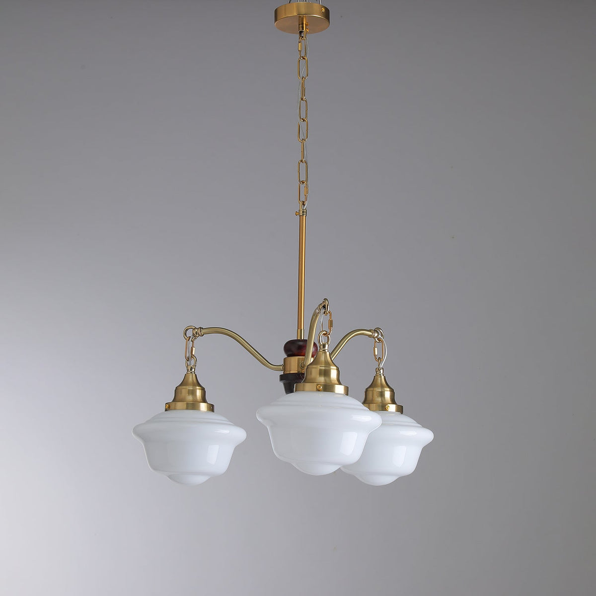 Syloira lampadario ottone legno vetro Smerigliato classico