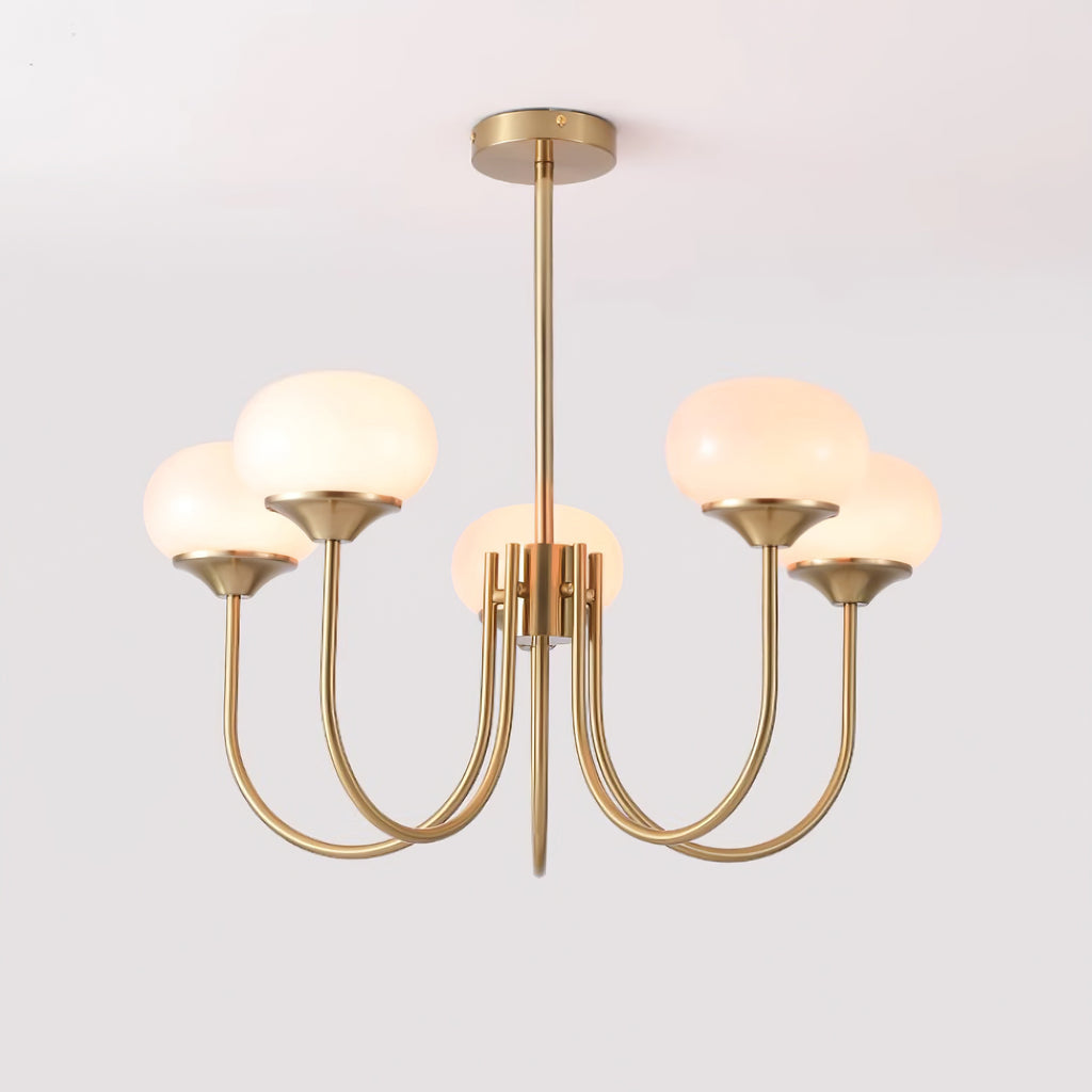 Velenian lampadario globi vetro Rosa Finitura Oro