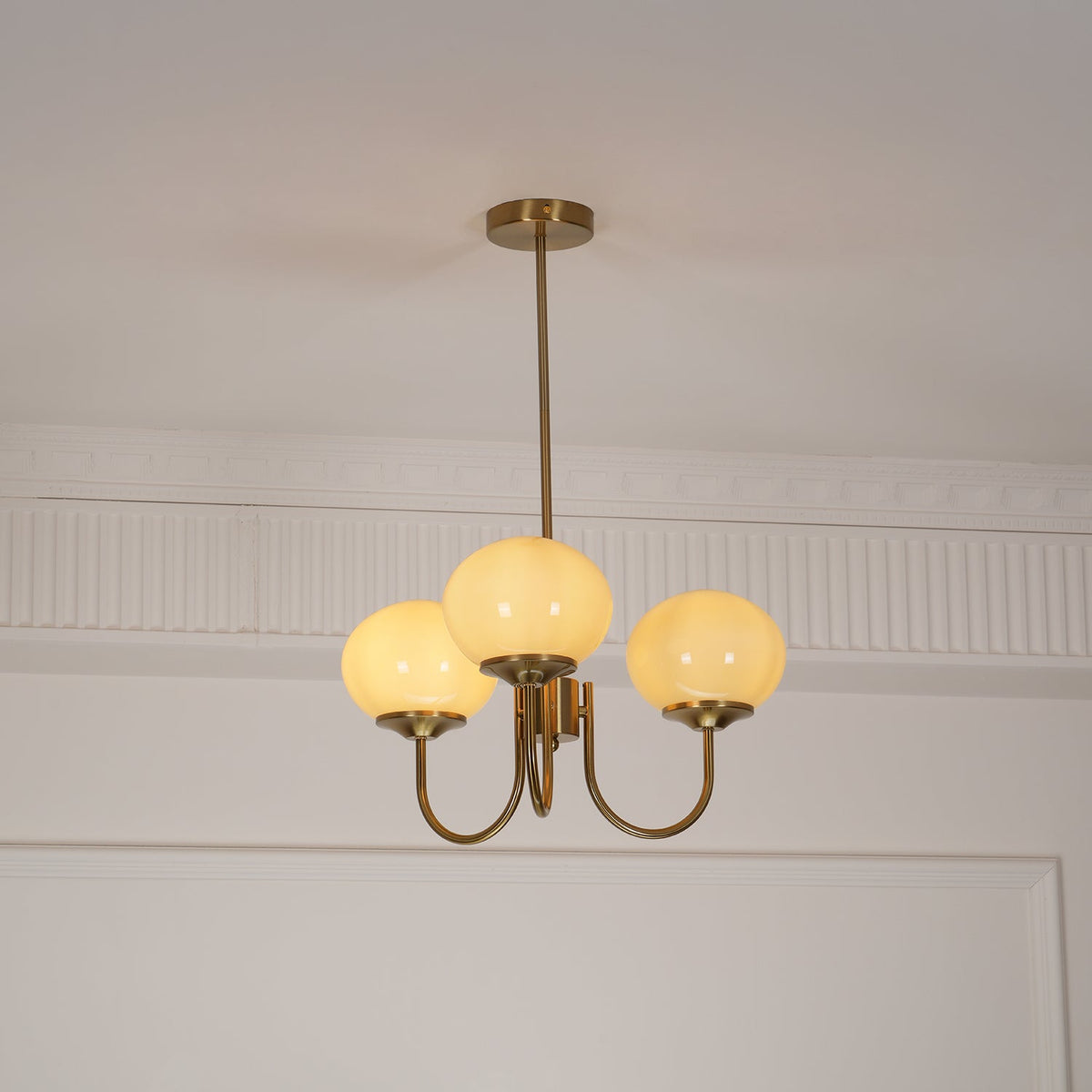 Velenian lampadario globi vetro Rosa Finitura Oro