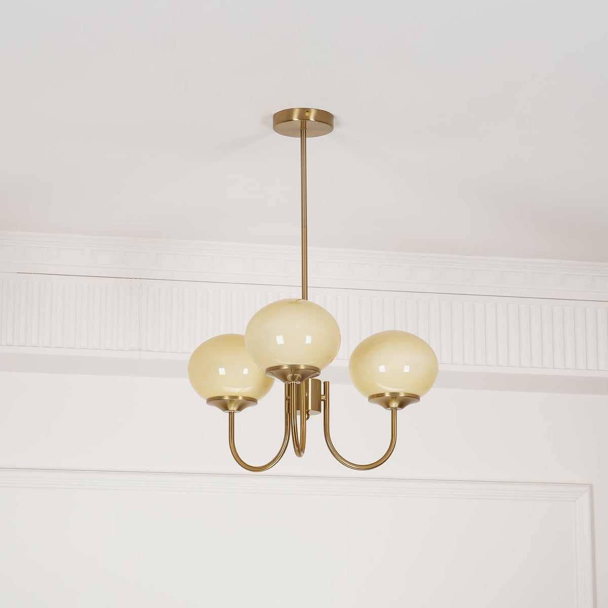 Velenian lampadario globi vetro Rosa Finitura Oro