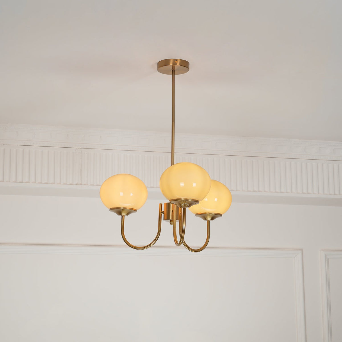 Velenian lampadario globi vetro Rosa Finitura Oro