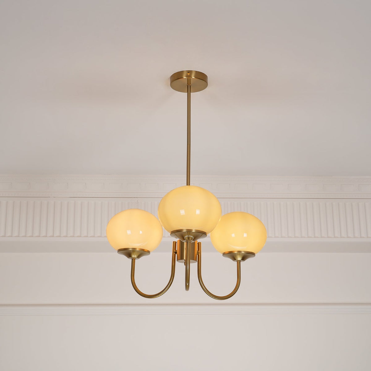Velenian lampadario globi vetro Rosa Finitura Oro
