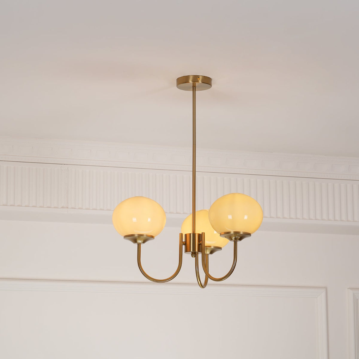 Velenian lampadario globi vetro Rosa Finitura Oro