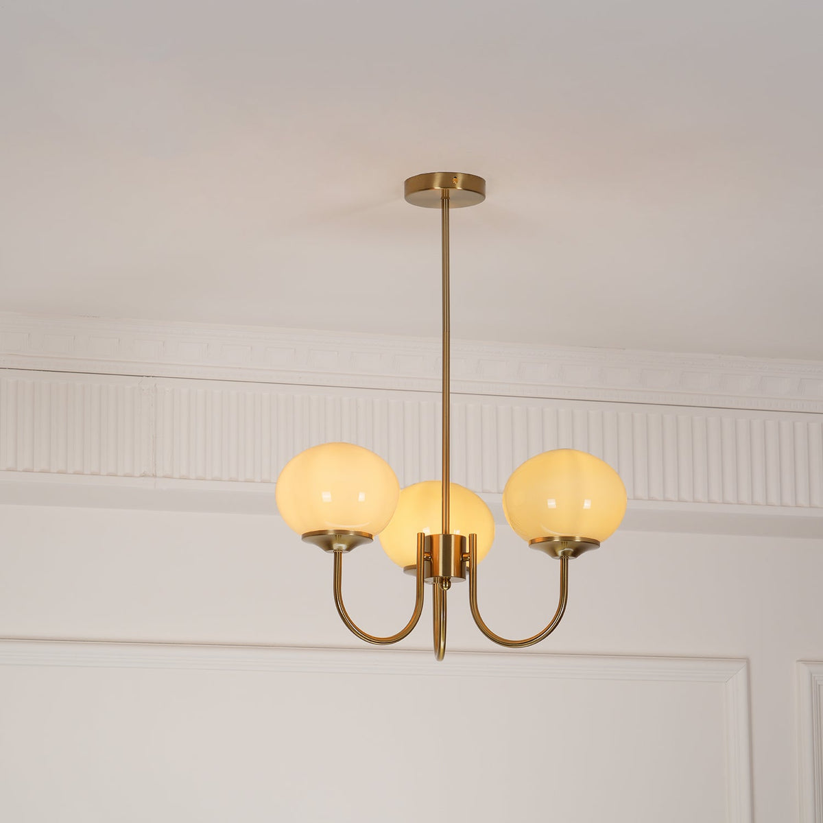 Velenian lampadario globi vetro Rosa Finitura Oro