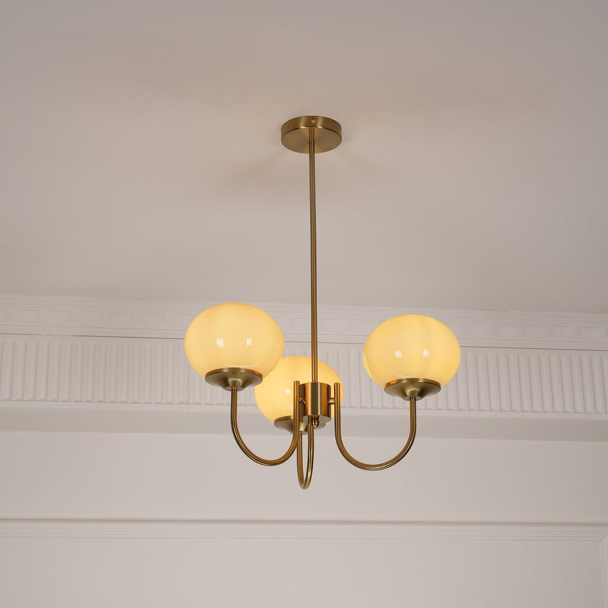 Velenian lampadario globi vetro Rosa Finitura Oro