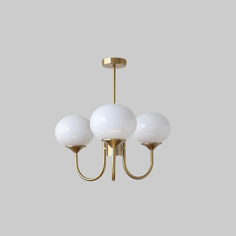 Velenian lampadario globi vetro Rosa Finitura Oro