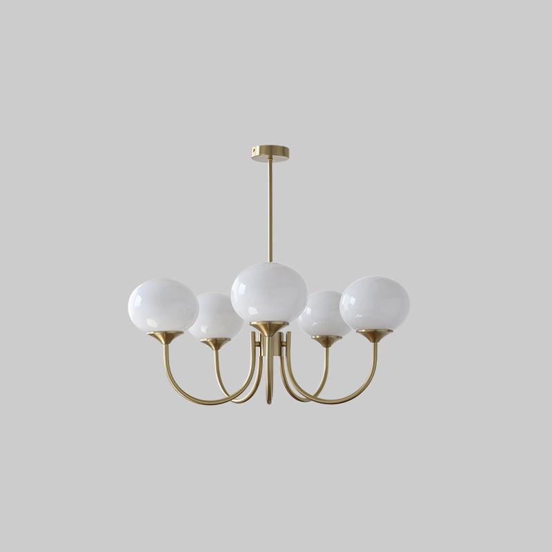 Velenian lampadario globi vetro Rosa Finitura Oro