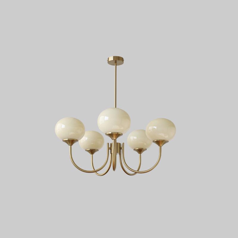 Velenian lampadario globi vetro Rosa Finitura Oro