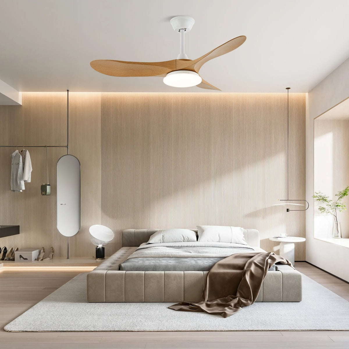 Oriken Ventilatore da soffitto con luce minimalista