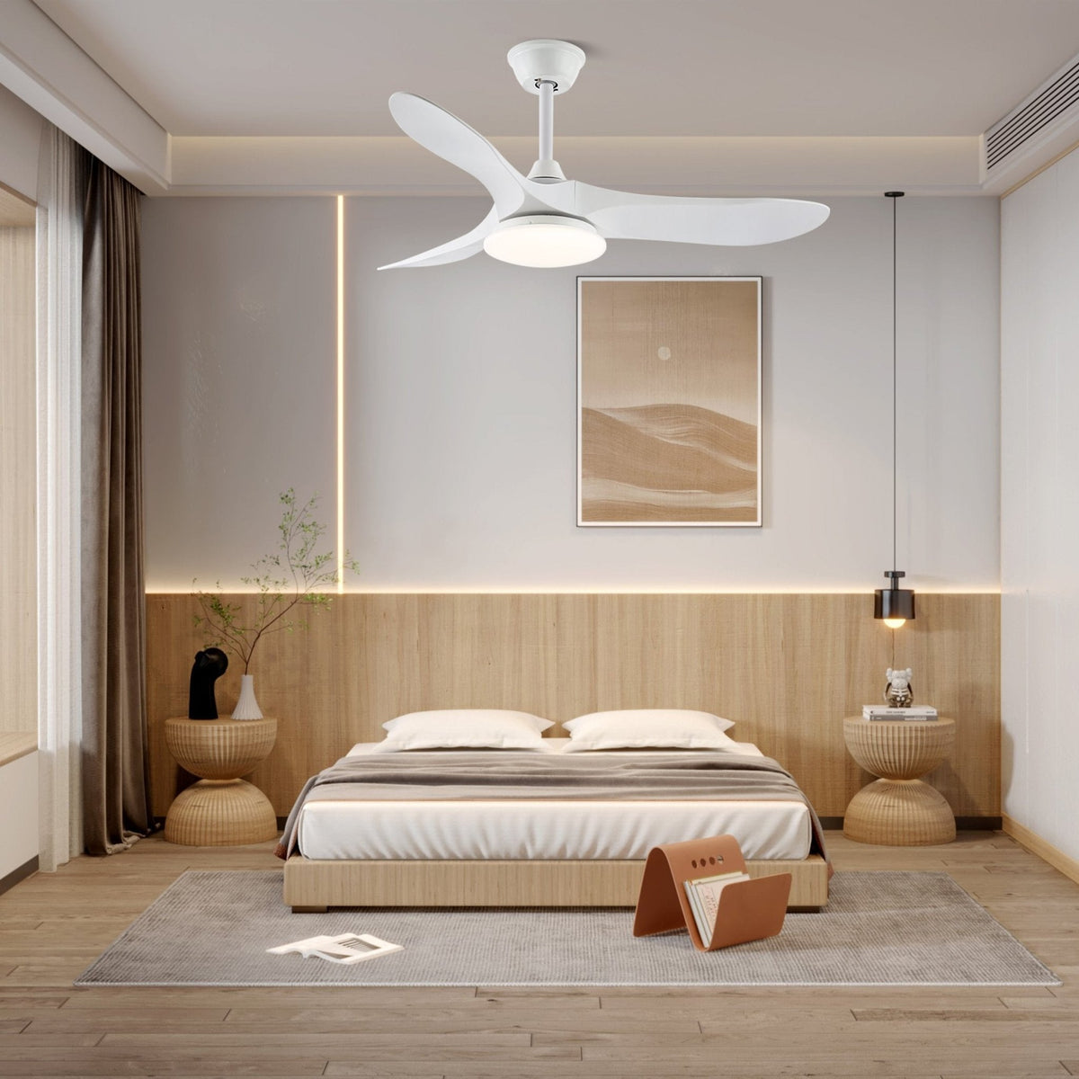 Oriken Ventilatore da soffitto con luce minimalista