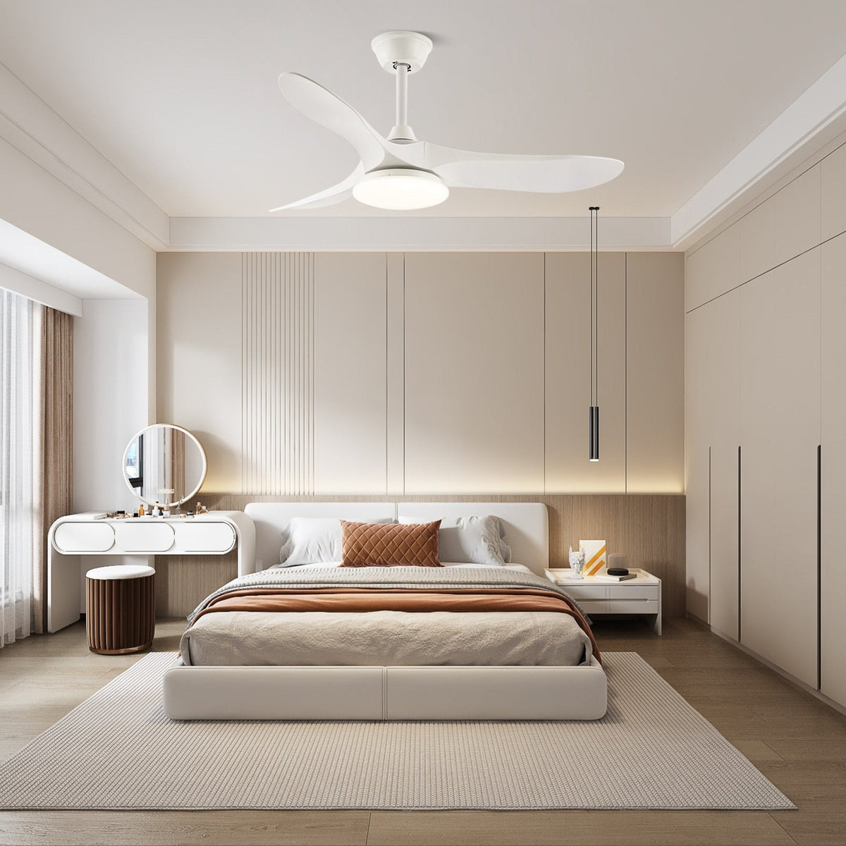 Oriken Ventilatore da soffitto con luce minimalista