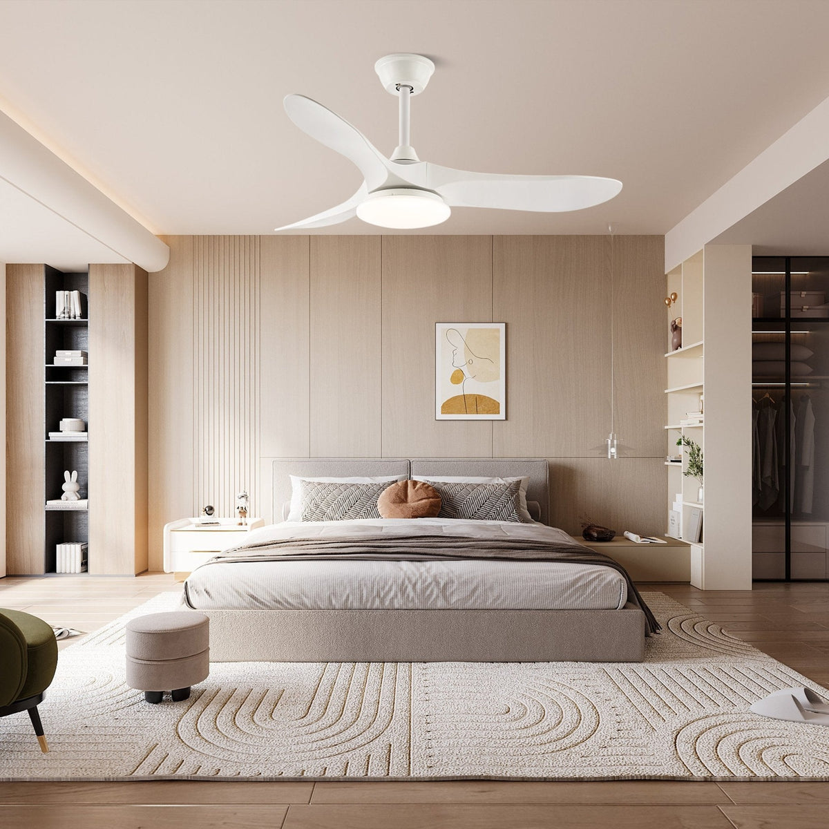 Oriken Ventilatore da soffitto con luce minimalista
