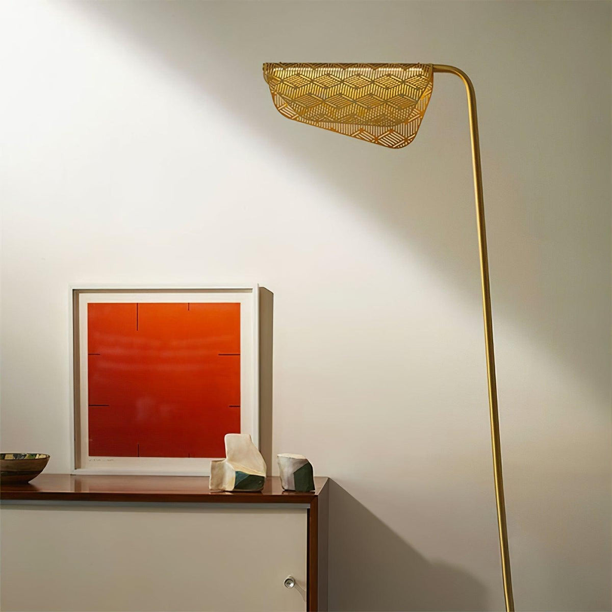 Triad Oro lampada da terra Geometrica