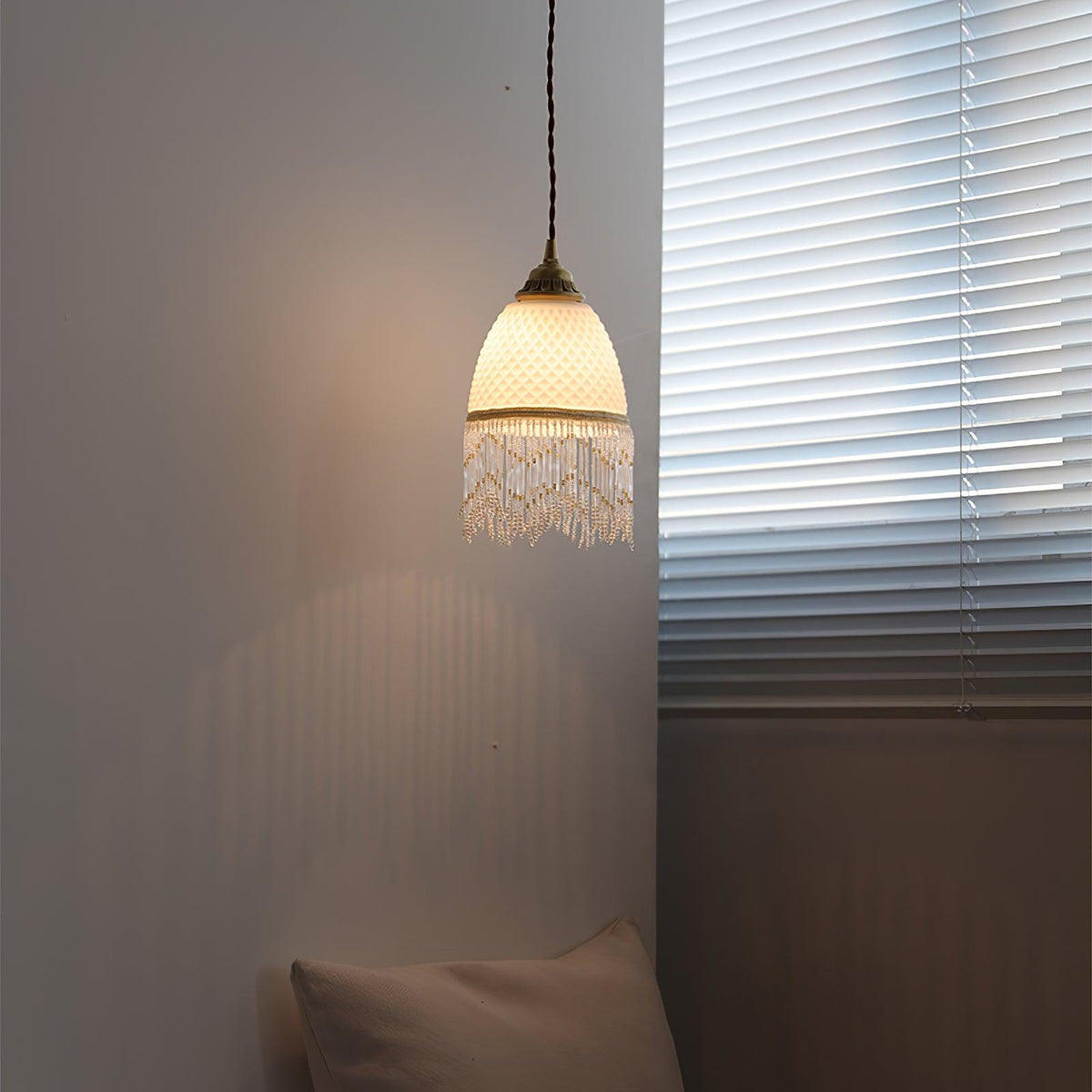 Mesh Tassel lampada a sospensione in vetro