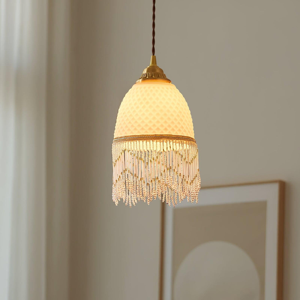 Mesh Tassel lampada a sospensione in vetro