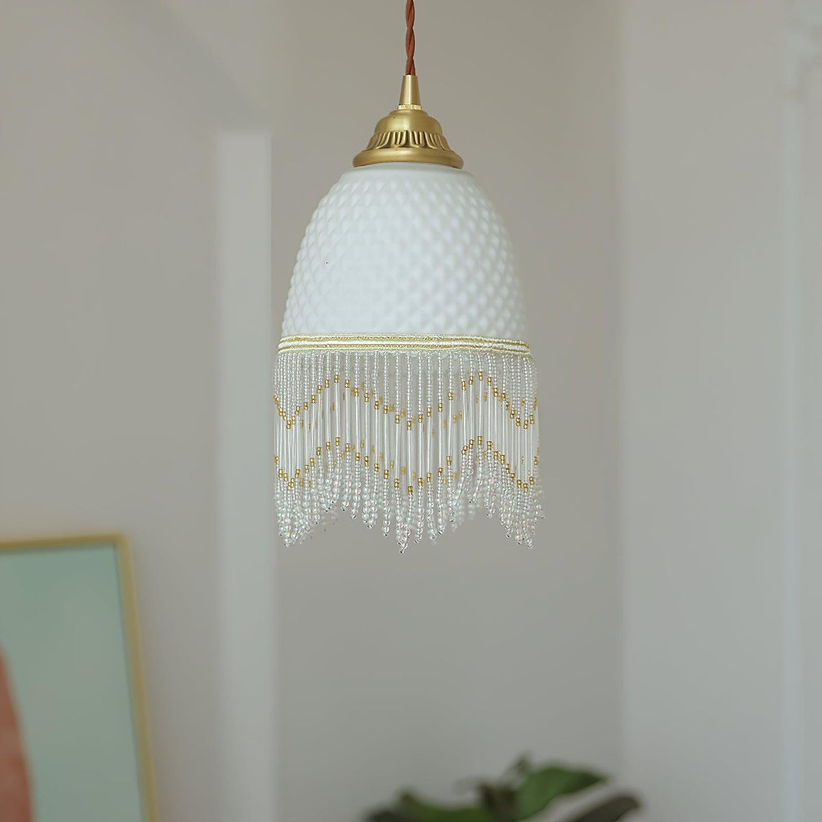 Mesh Tassel lampada a sospensione in vetro