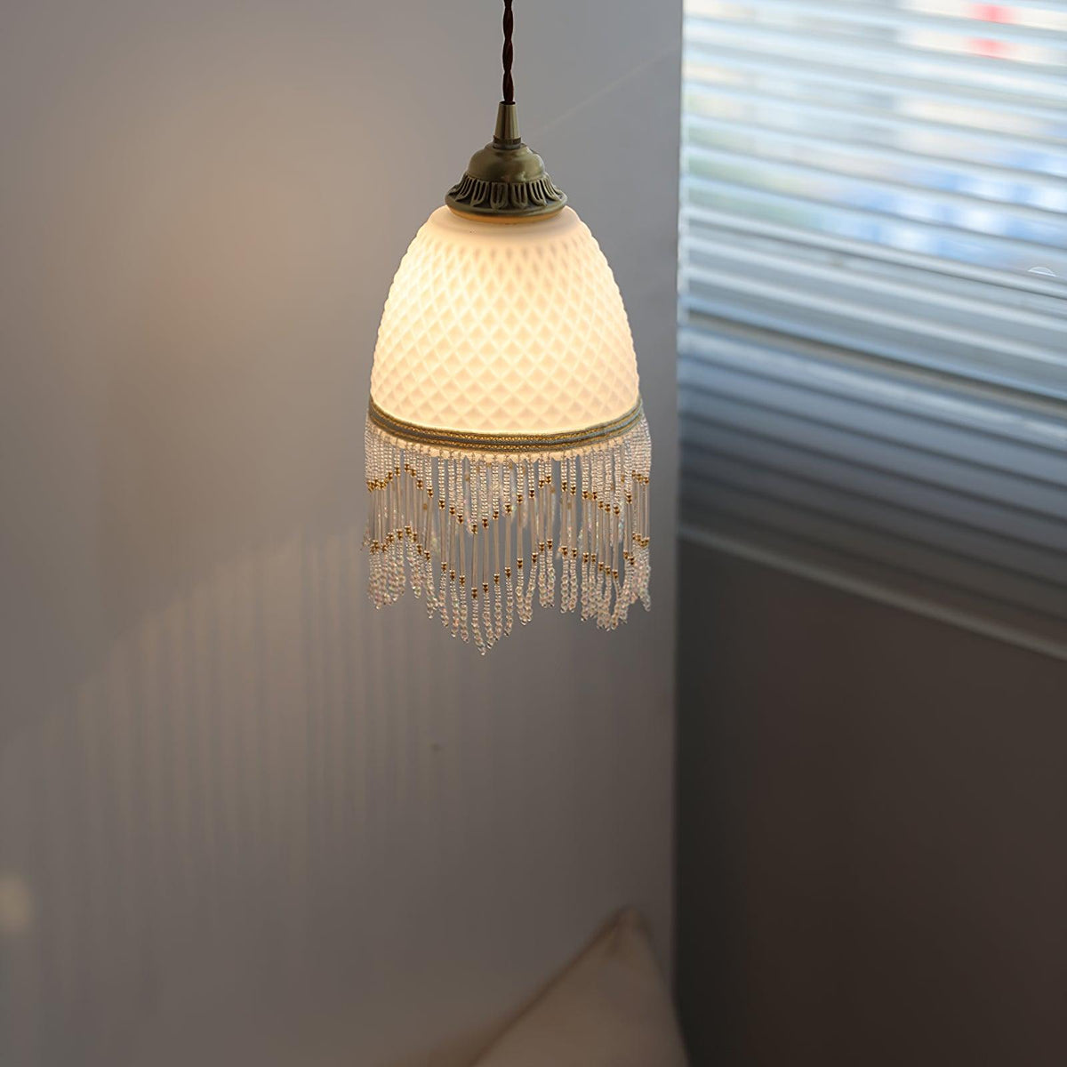 Mesh Tassel lampada a sospensione in vetro
