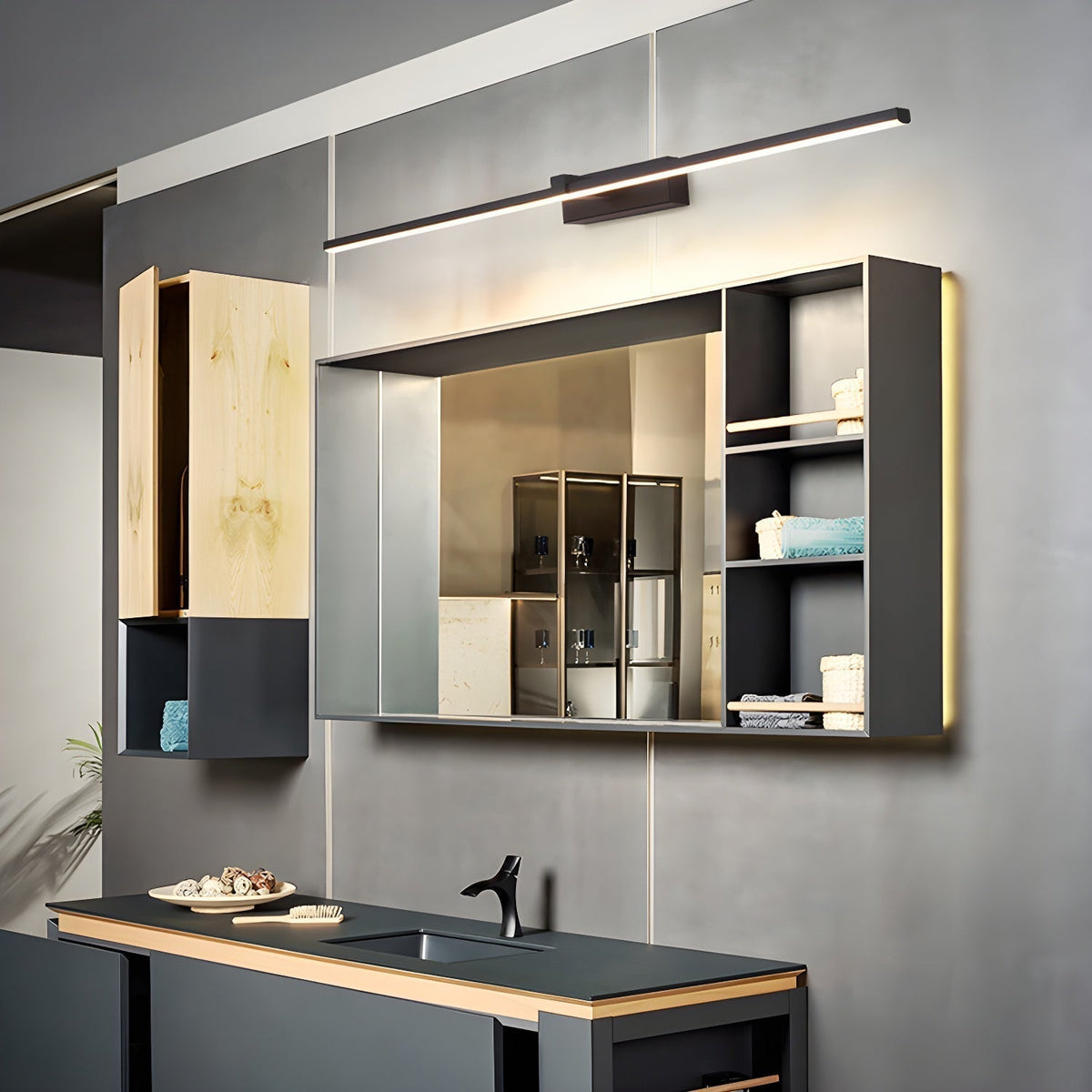 Yume lampada da parete lineare minimalista a specchio moderno